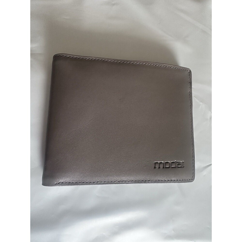 Moda Spana Minimalist Leather Card/Cash Wallet Unisex Gray-Silver